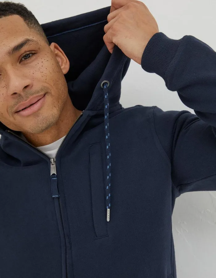Brooke Zip Through Hoodie Navy Men FatFace Sweatshirts and Hoodies