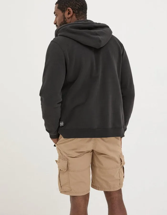 Brooke Zip Through Hoodie Washed Black Men FatFace Sweatshirts and Hoodies
