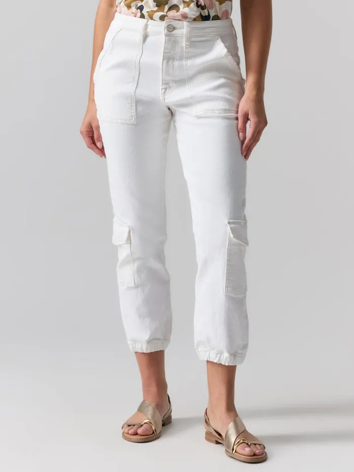 Brooklyn Cargo High Rise Pant Chalk Women Sanctuary Clothing Pants