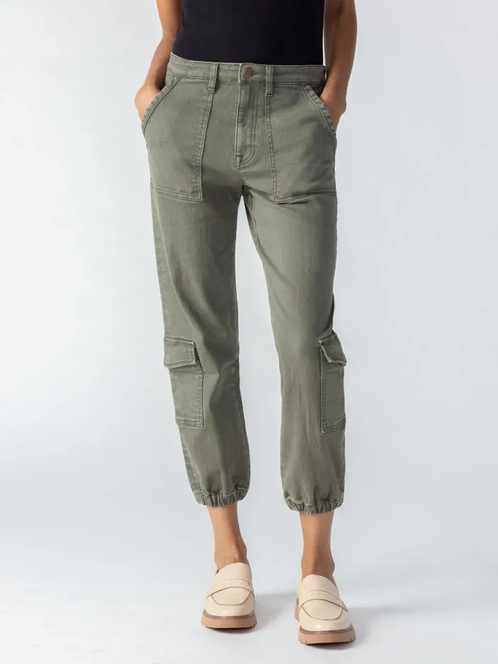 Brooklyn Cargo High Rise Pant Mossy Green Women Sanctuary Clothing Pants