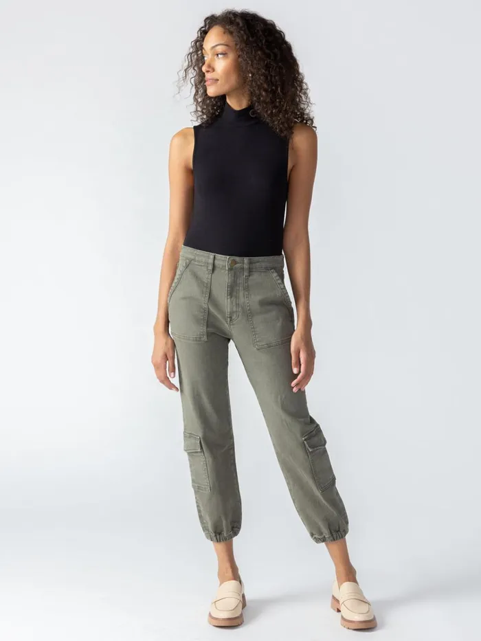 Brooklyn Cargo High Rise Pant Mossy Green Women Sanctuary Clothing Pants