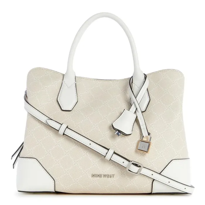 Brooklyn Jet Set Satchel Cream Logo WomenMen Nine West Satchels and Shoulder Bags Brooklyn Jet Set Satchel Cream Logo WomenMen Nine West Satchels and Shoulder Bags