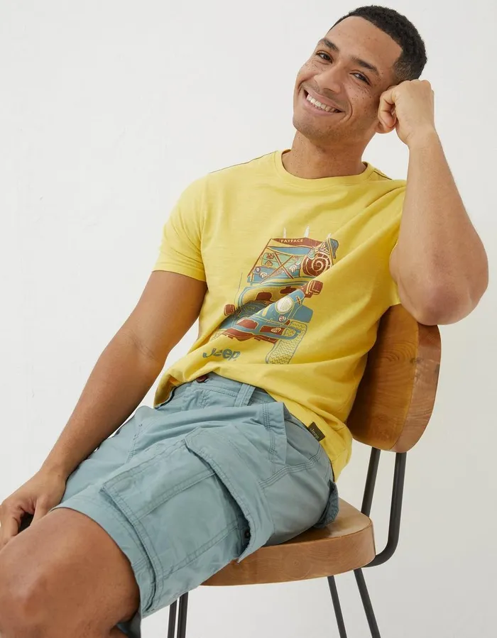 Bude Lightweight Cargo Shorts Duck Egg Blue Men FatFace Shorts