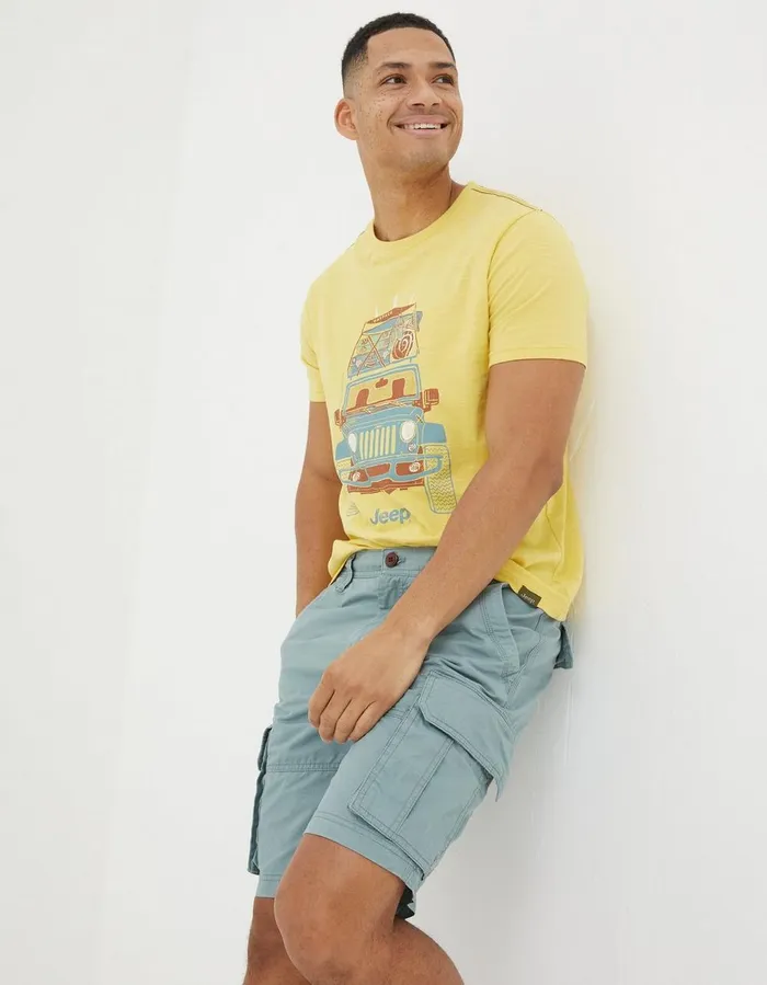 Bude Lightweight Cargo Shorts Duck Egg Blue Men FatFace Shorts
