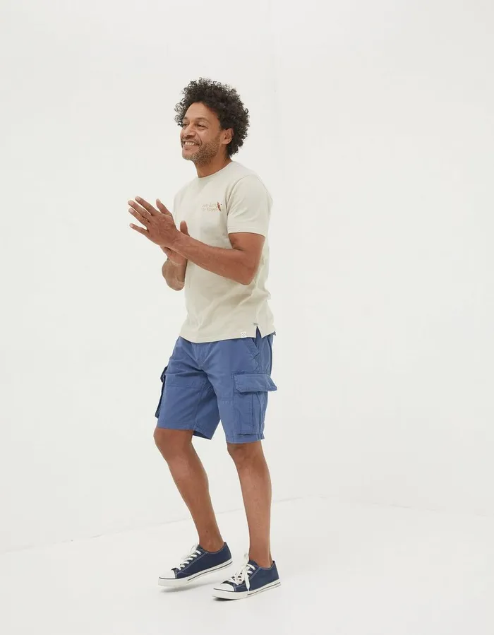 Bude Lightweight Cargo Shorts Washed Blue Men FatFace Shorts
