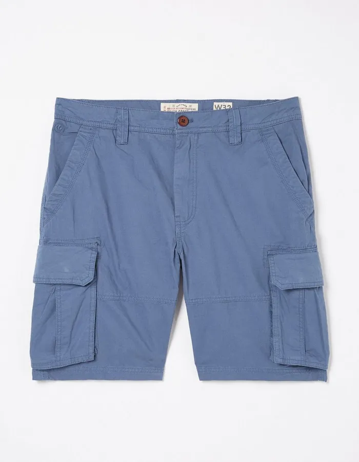Bude Lightweight Cargo Shorts Washed Blue Men FatFace Shorts