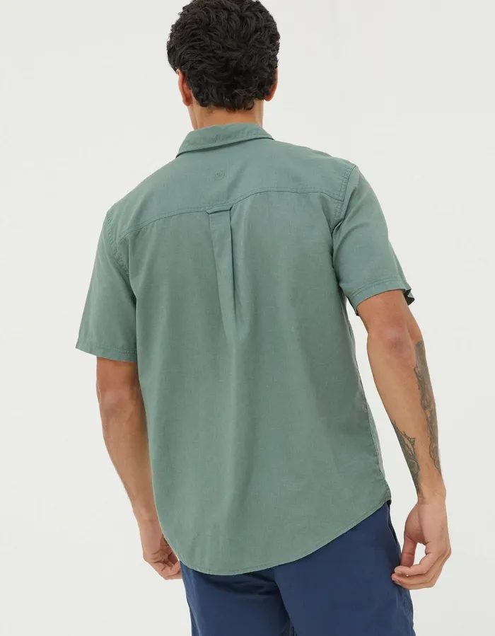 Bugle Linen Cotton Shirt Green Haze Men FatFace Shirts