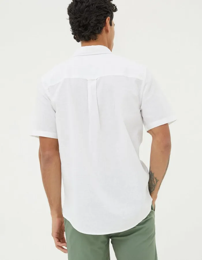 Bugle Linen Cotton Shirt White Men FatFace Shirts