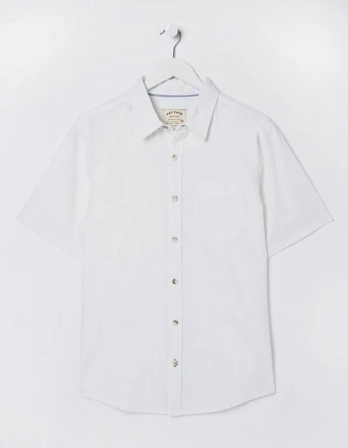 Bugle Linen Cotton Shirt White Men FatFace Shirts