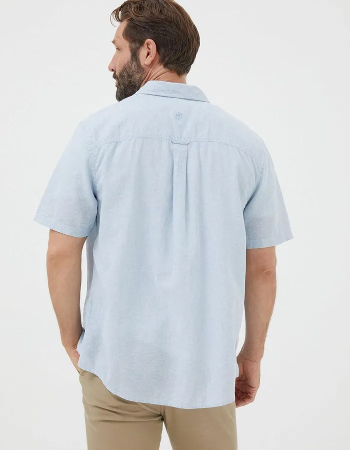 Bugle Micro Stripe Shirt Light Blue Men FatFace Shirts