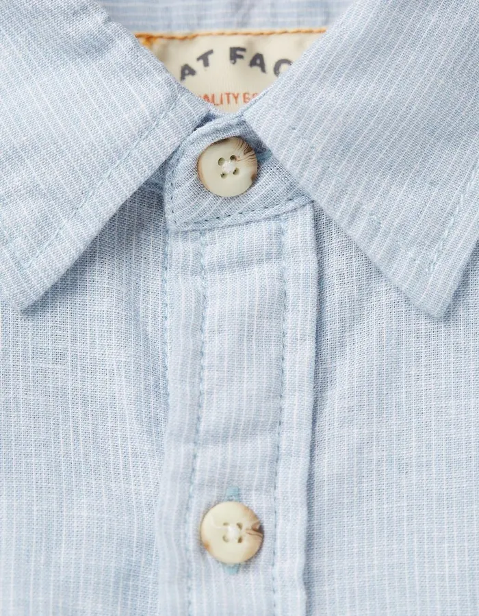 Bugle Micro Stripe Shirt Light Blue Men FatFace Shirts