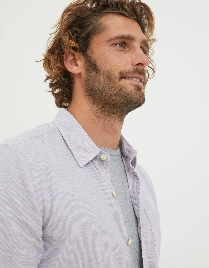 Bugle Micro Stripe Shirt Lilac Men FatFace Shirts