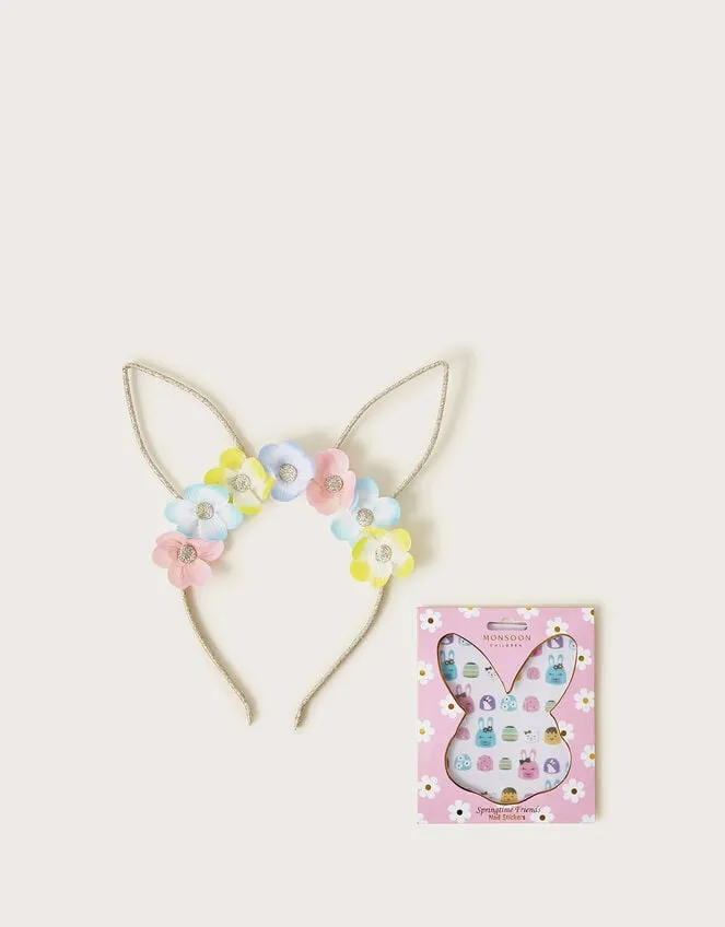 Bunny Ears And Nail Stickers Children Monsoon Girls039 Hair Accessories