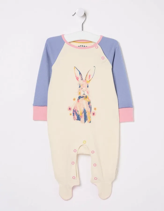 Bunny Graphic Sleepsuit Baby FatFace Romper and Sleepsuits