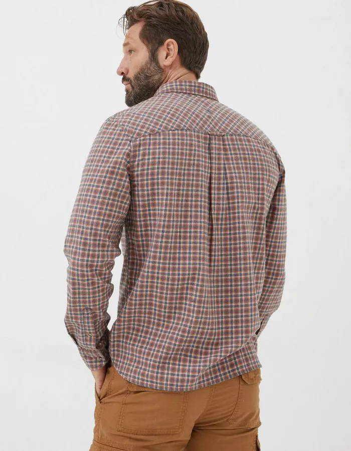 Burdon Gingham Shirt Orange Men FatFace Shirts