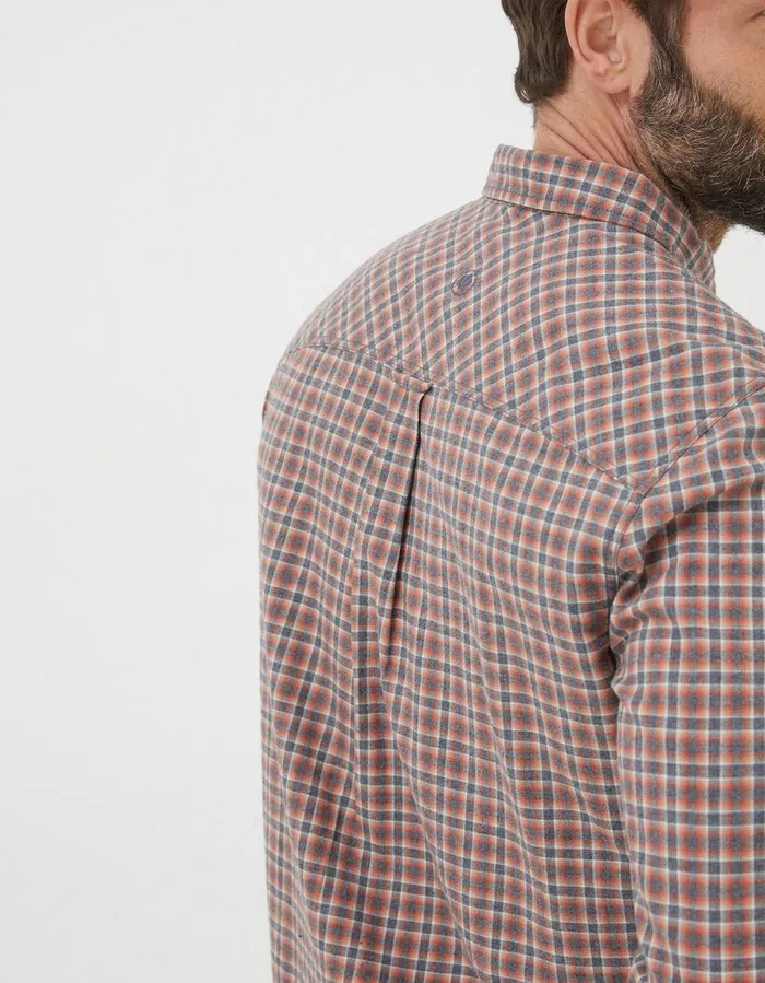 Burdon Gingham Shirt Orange Men FatFace Shirts