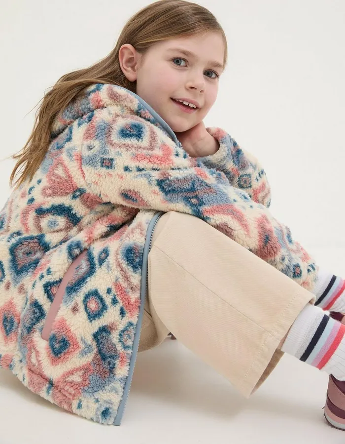 Butterfly Zip Through Fleece Natural Girls FatFace Coats and Jackets