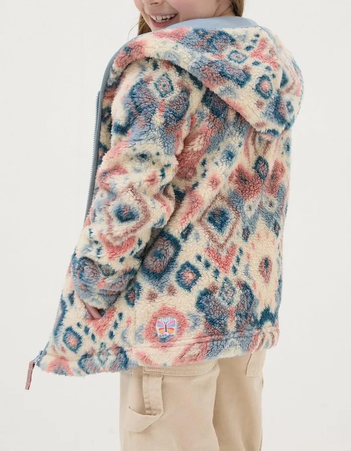 Butterfly Zip Through Fleece Natural Girls FatFace Coats and Jackets