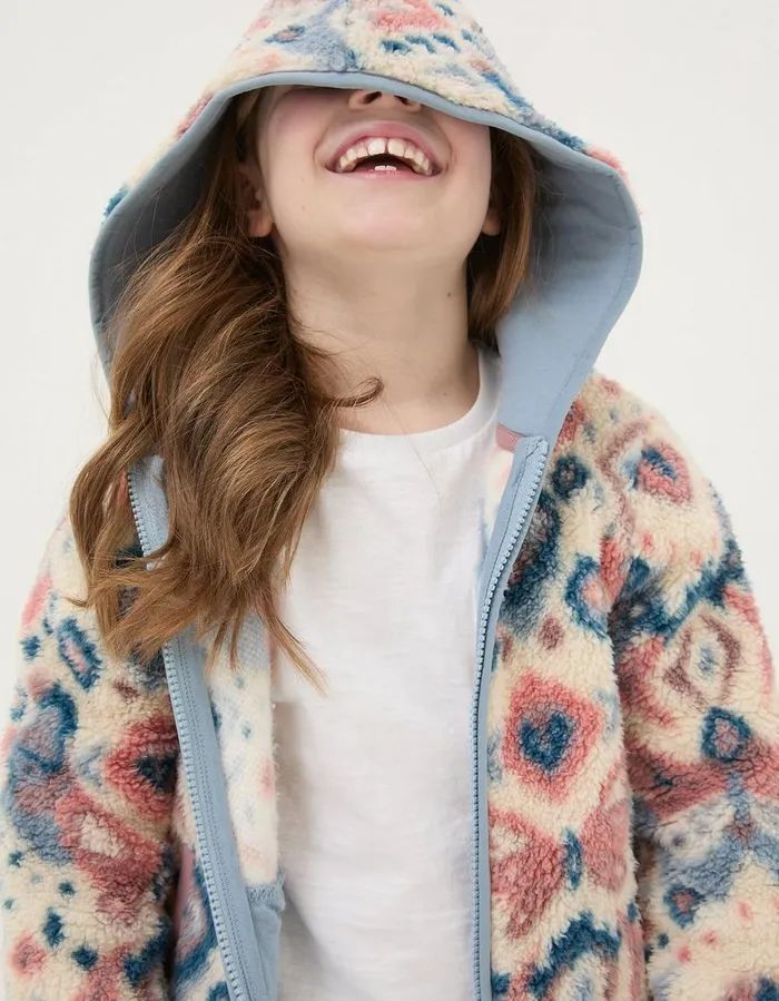 Butterfly Zip Through Fleece Natural Girls FatFace Coats and Jackets
