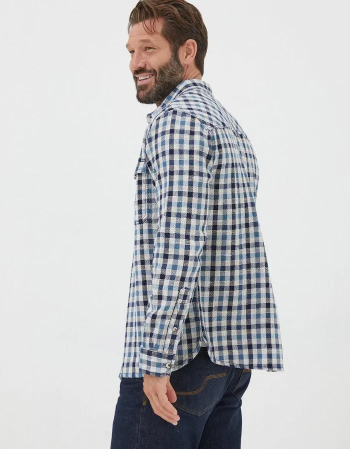 Buxley Check Shirt Blue Men FatFace Shirts