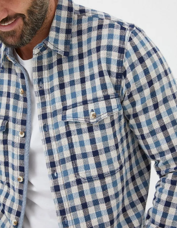Buxley Check Shirt Blue Men FatFace Shirts