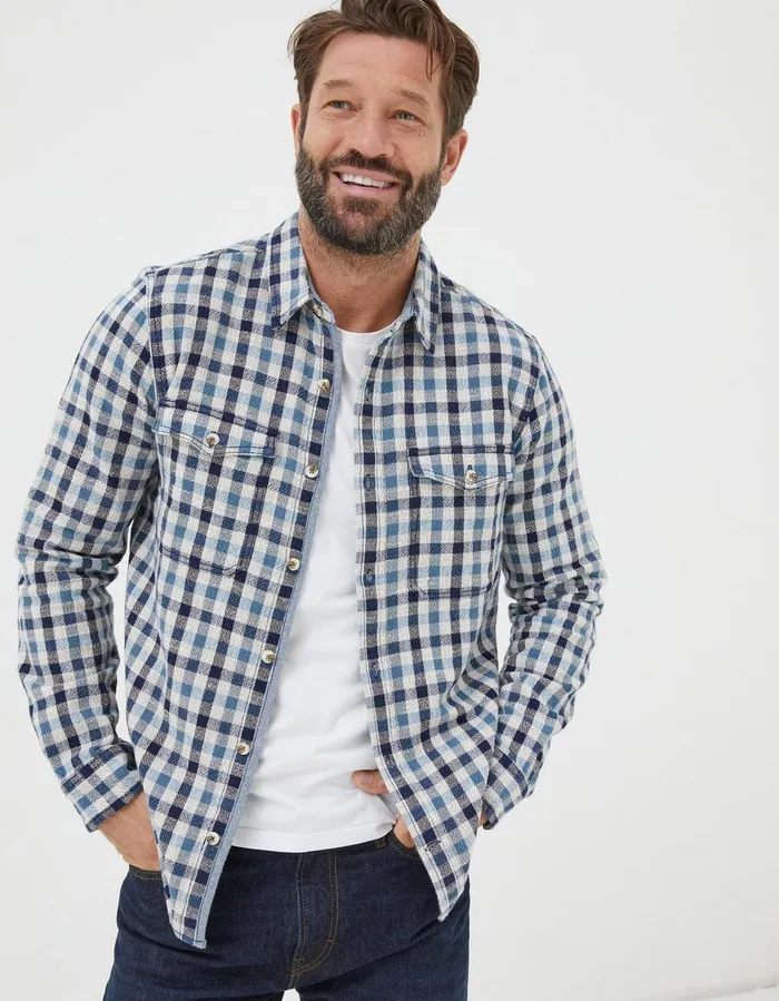 Buxley Check Shirt Blue Men FatFace Shirts