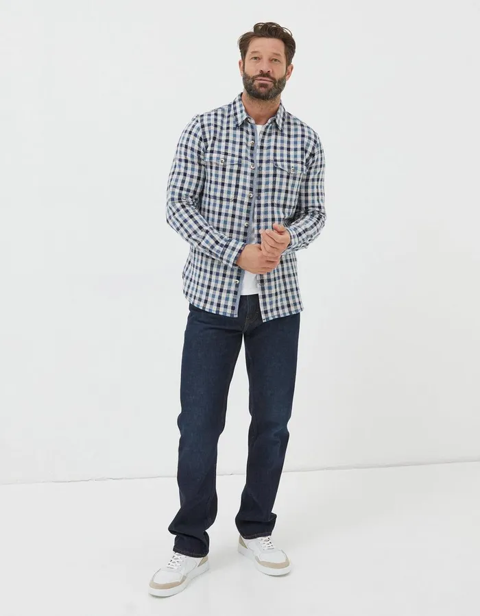 Buxley Check Shirt Blue Men FatFace Shirts