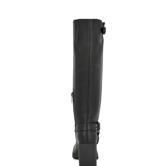 Caba Heeled Harness Boots Black Women Nine West Boots and Booties