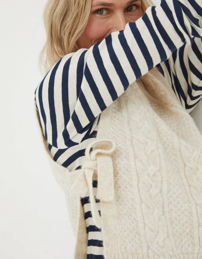 Cable Tie Side Tank Ivory Women FatFace Knitwear
