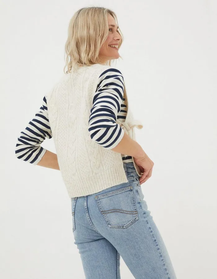 Cable Tie Side Tank Ivory Women FatFace Knitwear