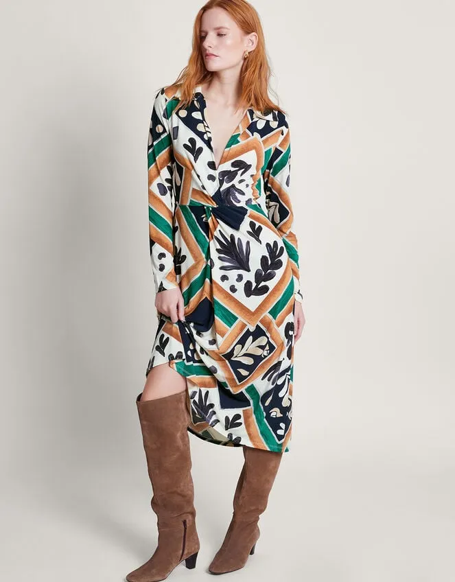 Cadenza Print Jersey Dress Black Women Monsoon Dresses