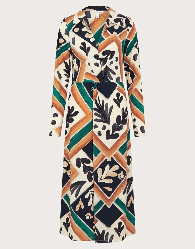 Cadenza Print Jersey Dress Black Women Monsoon Dresses