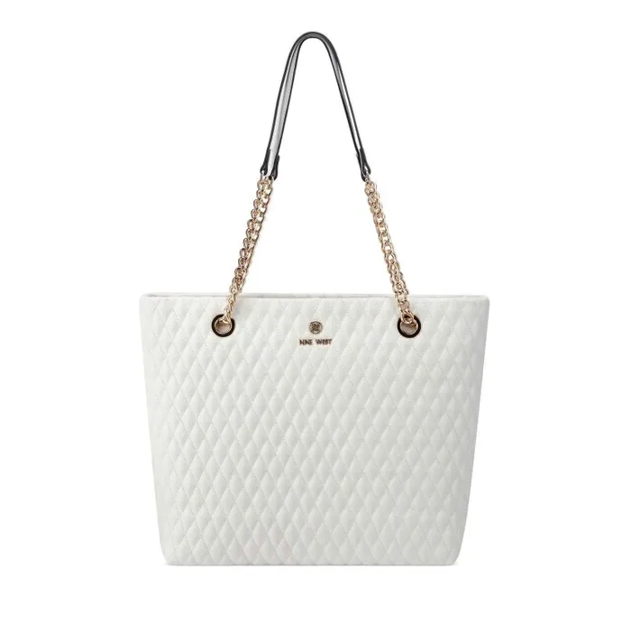 Caelia Tote Optic White WomenMen Nine West Totes and Backpacks