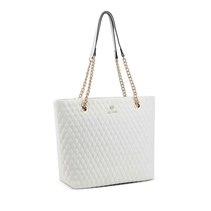 Caelia Tote Optic White WomenMen Nine West Totes and Backpacks