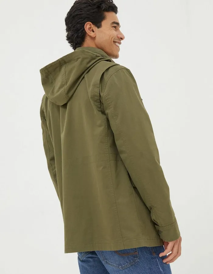 Calcot Cotton 4 Pocket Jacket Khaki Green Men FatFace Coats and Jackets