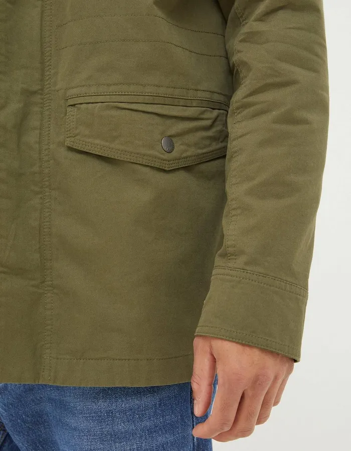 Calcot Cotton 4 Pocket Jacket Khaki Green Men FatFace Coats and Jackets