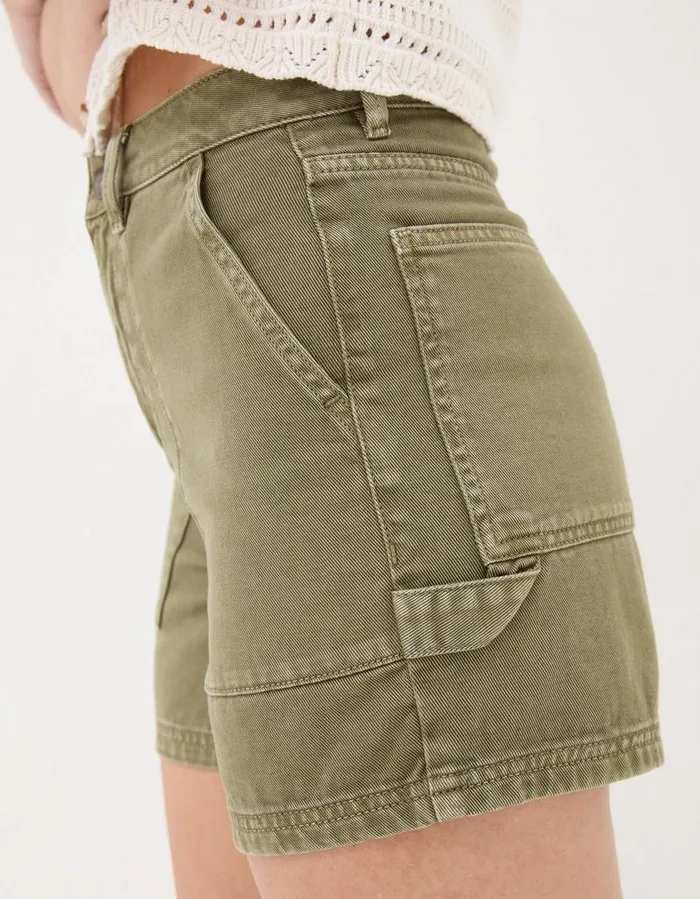 Cali Denim Carpenter Shorts Khaki Green Women FatFace Shorts