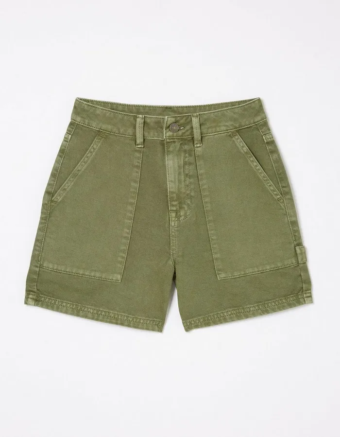 Cali Denim Carpenter Shorts Khaki Green Women FatFace Shorts