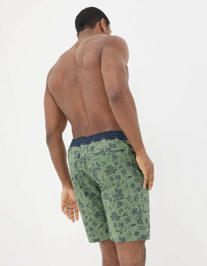 Camber Beach Print Swim Shorts Green Men FatFace Swimwear