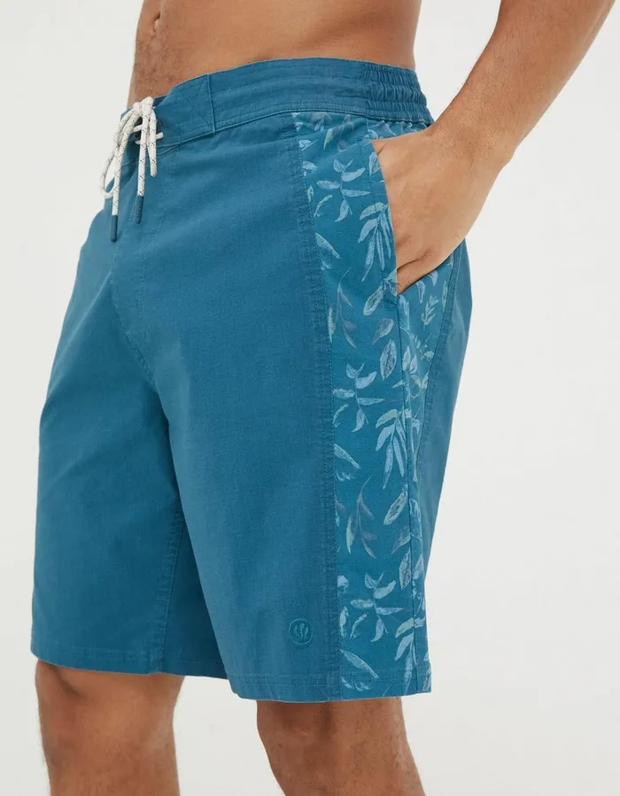 Camber Panel Print Swim Shorts Teal Green Men FatFace Swimwear