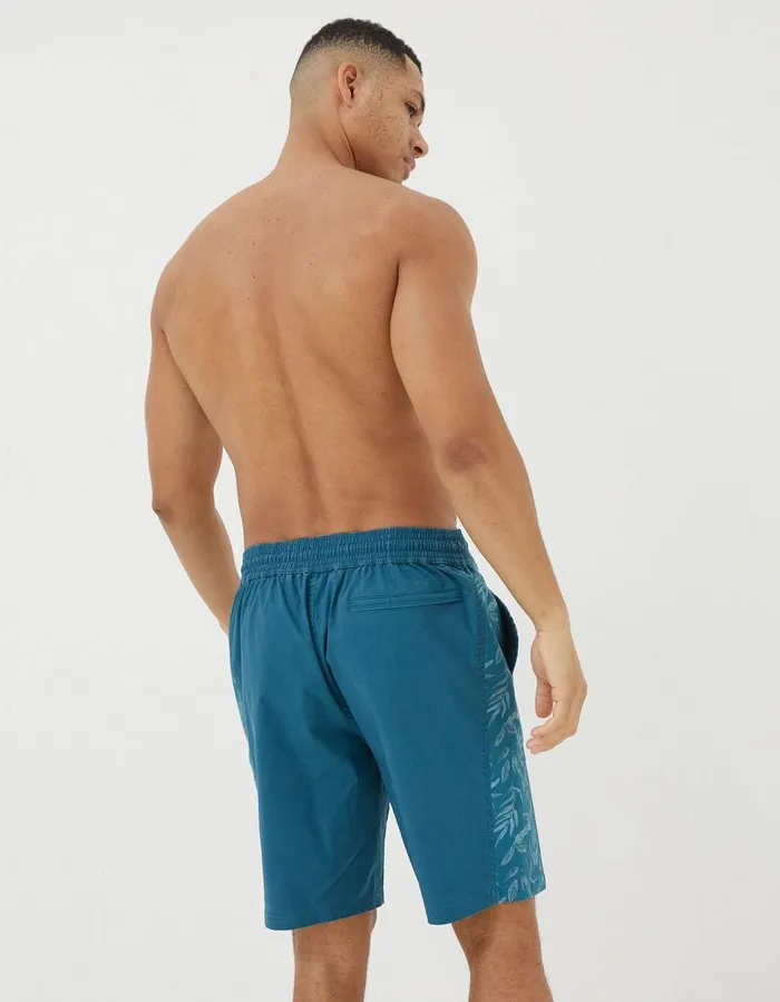Camber Panel Print Swim Shorts Teal Green Men FatFace Swimwear