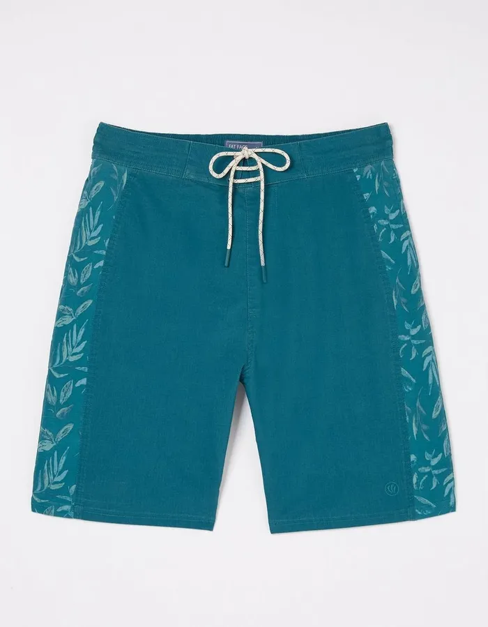 Camber Panel Print Swim Shorts Teal Green Men FatFace Swimwear