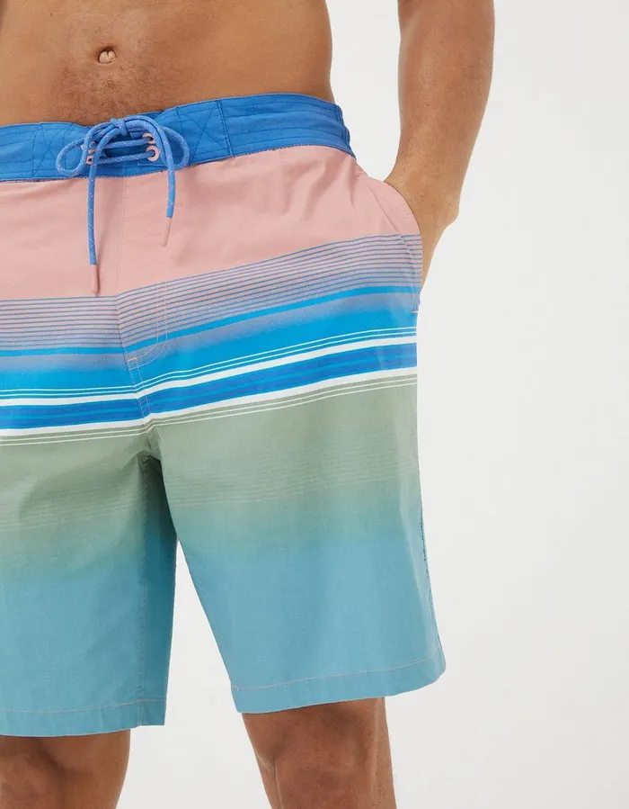 Camber Placement Stripe Swim Shorts Pink Men FatFace Swimwear