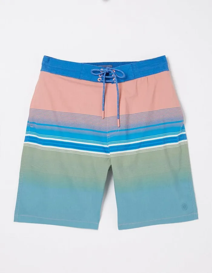 Camber Placement Stripe Swim Shorts Pink Men FatFace Swimwear