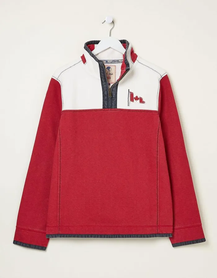 Canada Airlie Sweatshirt Bright Red Men FatFace Sweatshirts and Hoodies