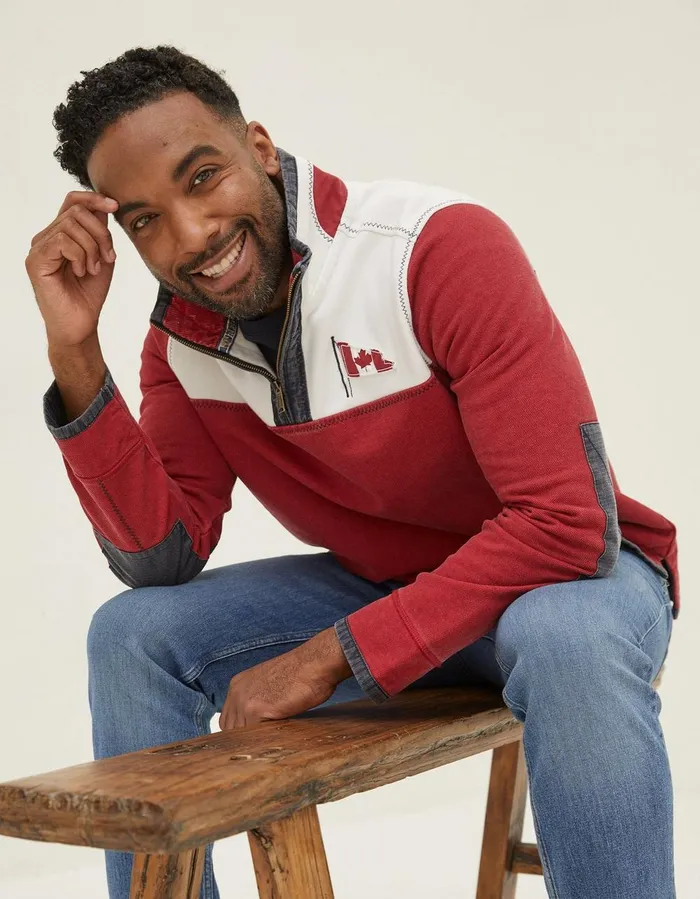 Canada Airlie Sweatshirt Bright Red Men FatFace Sweatshirts and Hoodies