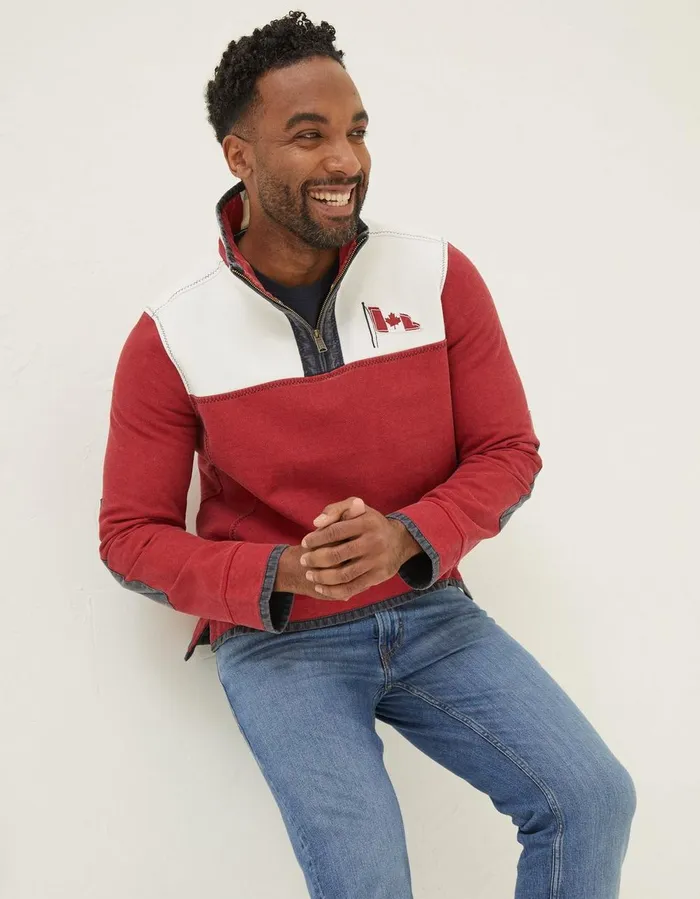 Canada Airlie Sweatshirt Bright Red Men FatFace Sweatshirts and Hoodies