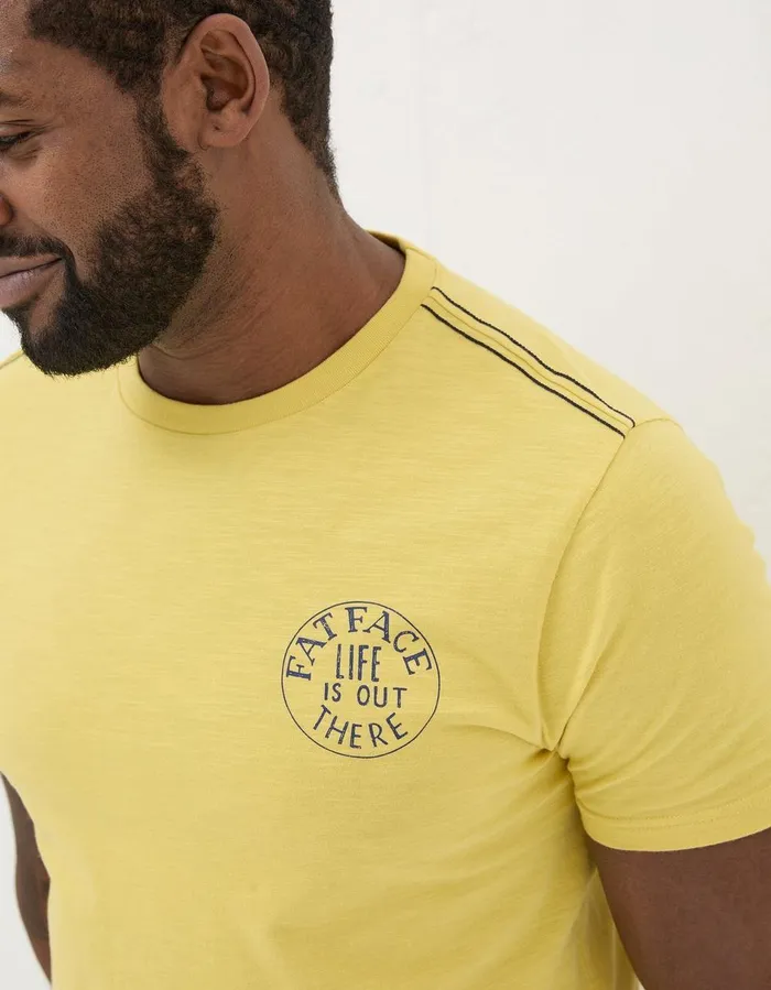 Canada Life Is Out There Graphic TShirt Yellow Men FatFace TShirts