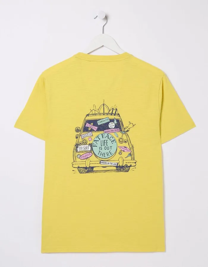 Canada Life Is Out There Graphic TShirt Yellow Men FatFace TShirts