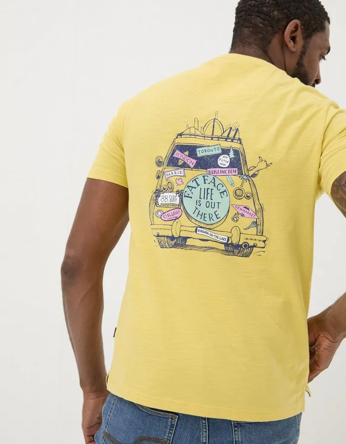 Canada Life Is Out There Graphic TShirt Yellow Men FatFace TShirts